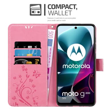 Motorola MOTO G200 5G Plånboksfodral Skal (Rosa)