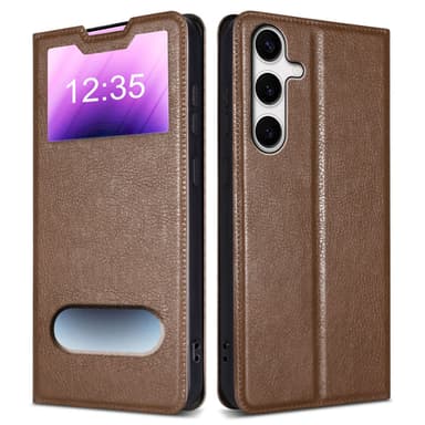 Samsung Galaxy S24 PLUS Plånboksfodral Skal (Brun)