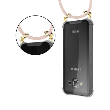 Samsung Galaxy J3 2016 Skal Fodral Kedja (Rosa)