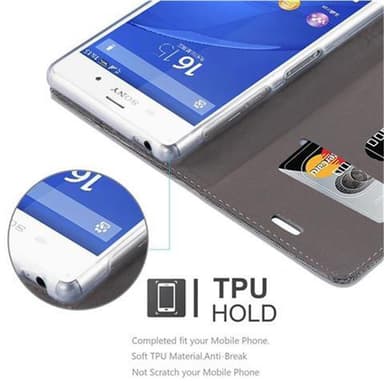 Sony Xperia Z3 Plånboksfodral Skal (Grå)