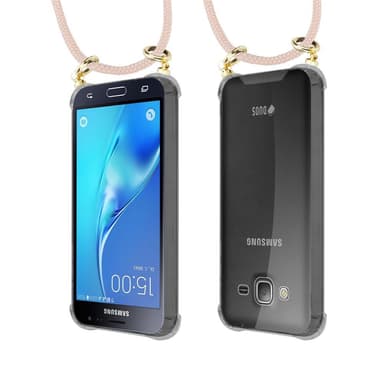 Samsung Galaxy J3 2016 Skal Fodral Kedja (Rosa)