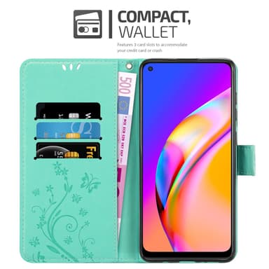 Oppo A94 5G Plånboksfodral Skal (Turkos)