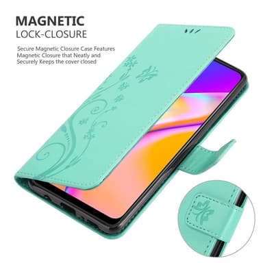 Oppo A94 5G Plånboksfodral Skal (Turkos)