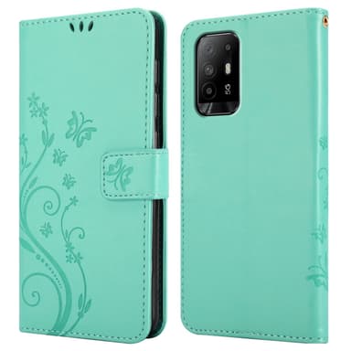 Oppo A94 5G Plånboksfodral Skal (Turkos)