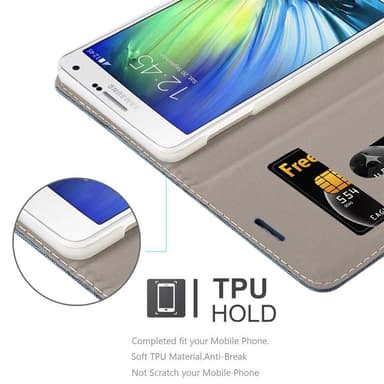 Samsung Galaxy A7 2015 Plånboksfodral Skal (Blå)