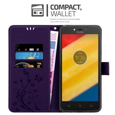 Motorola MOTO C PLUS Plånboksfodral Skal (Lila)