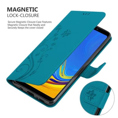 Samsung Galaxy A9 2018 Plånboksfodral Skal (Blå)
