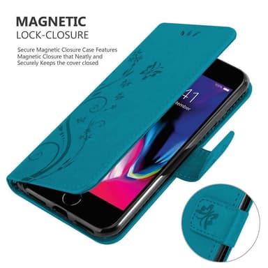 iPhone 7 / 7S / 8 / SE 2020 Plånboksfodral Skal (Blå)