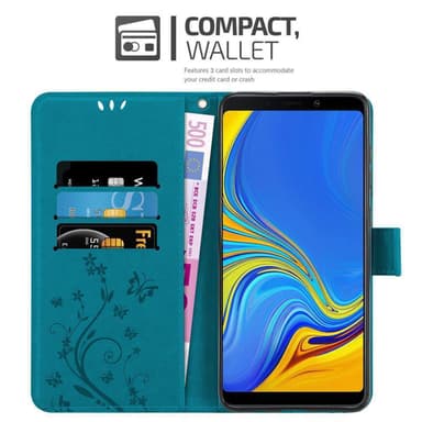 Samsung Galaxy A9 2018 Plånboksfodral Skal (Blå)