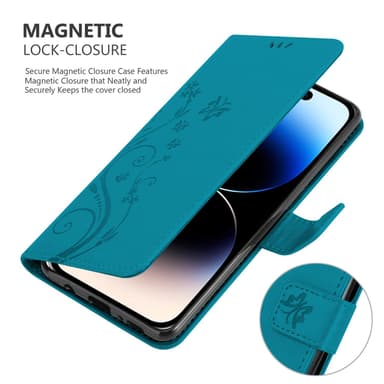 iPhone 14 PRO MAX Plånboksfodral Skal (Blå)
