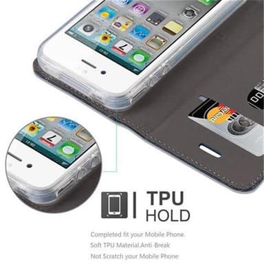 iPhone 4 / 4S Plånboksfodral Skal (Blå)