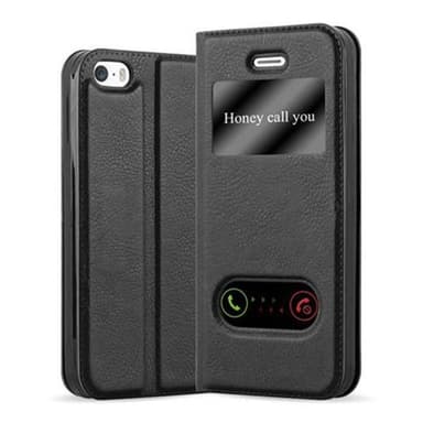 iPhone 5 / 5S / SE 2016 Plånboksfodral Skal (Svart)