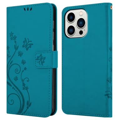 iPhone 14 PRO MAX Plånboksfodral Skal (Blå)