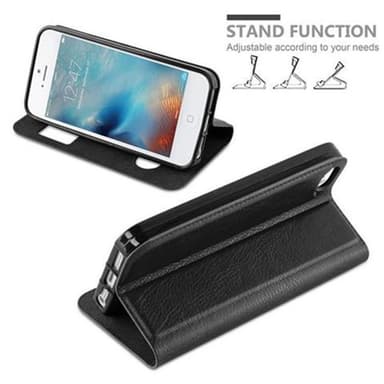 iPhone 5 / 5S / SE 2016 Plånboksfodral Skal (Svart)