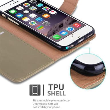 iPhone 6 PLUS / 6S PLUS Plånboksfodral Skal (Brun)