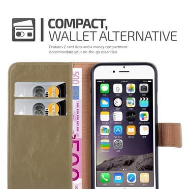 iPhone 6 PLUS / 6S PLUS Plånboksfodral Skal (Brun)