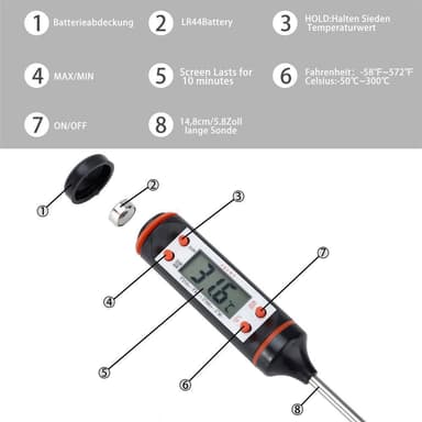 Termometer digital temperaturmätare (svart)