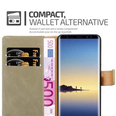 Samsung Galaxy NOTE 8 Plånboksfodral Skal (Brun)