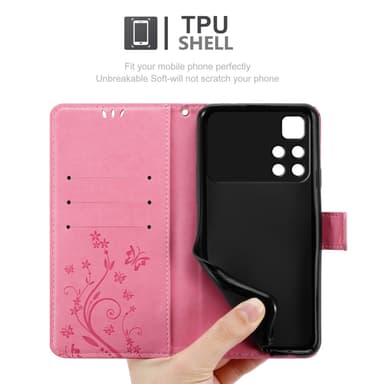 Xiaomi POCO M4 PRO 5G Plånboksfodral Skal (Rosa)