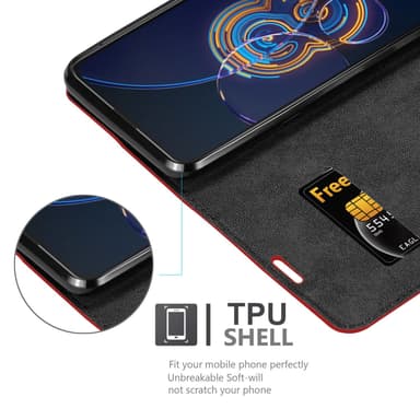 Asus ZenFone 8 FLIP Skal Fodral Case (Röd)