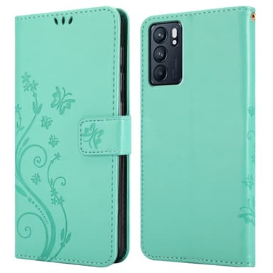 Oppo Reno6 5G Plånboksfodral Skal (Turkos)
