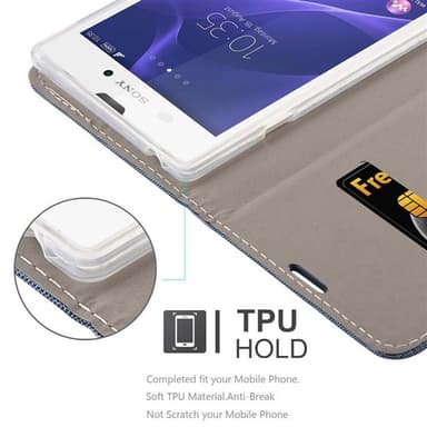 Sony Xperia T3 Plånboksfodral Skal (Blå)