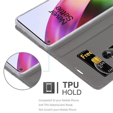 OnePlus 8 Plånboksfodral Skal (Grå)