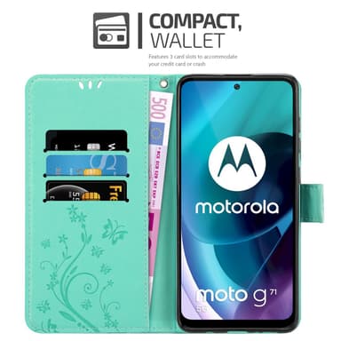 Motorola MOTO G71 5G Plånboksfodral Skal (Turkos)