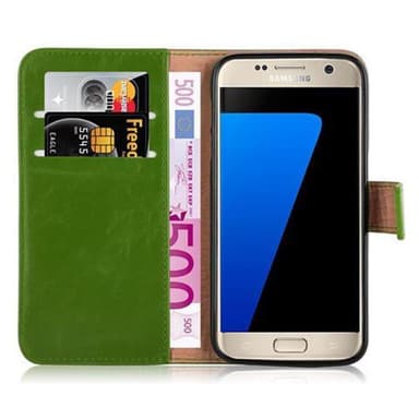 Samsung Galaxy S7 Plånboksfodral Skal (Grön)