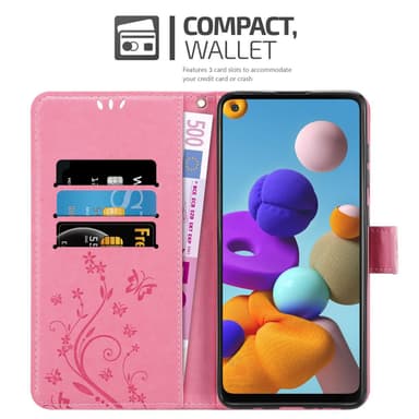 Samsung Galaxy A21s Plånboksfodral Skal (Rosa)
