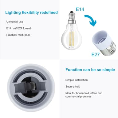 Lampadapter för omformatering 4x Set (GU10 till E14)