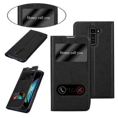 LG K10 2016 Plånboksfodral Skal (Svart)