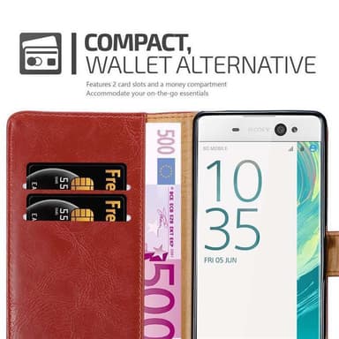 Sony Xperia XA Plånboksfodral Skal (Röd)
