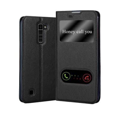 LG K10 2016 Plånboksfodral Skal (Svart)