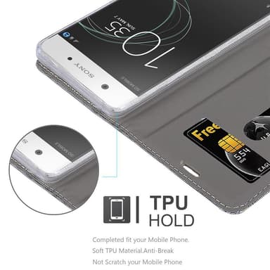 Sony Xperia XA1 Plånboksfodral Skal (Grå)