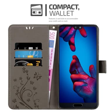 Huawei P20 Plånboksfodral Skal (Grå)