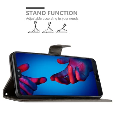 Huawei P20 Plånboksfodral Skal (Grå)