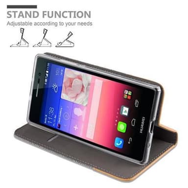 Huawei ASCEND P7 Plånboksfodral Skal (Grå)