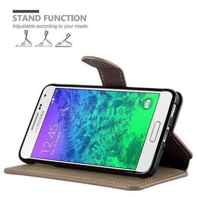 Samsung Galaxy ALPHA Plånboksfodral Skal (Brun)