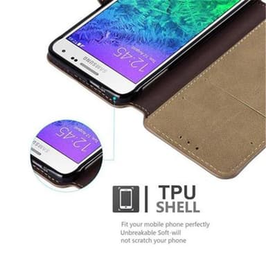 Samsung Galaxy ALPHA Plånboksfodral Skal (Brun)