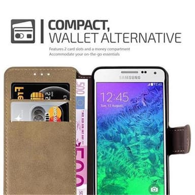 Samsung Galaxy ALPHA Plånboksfodral Skal (Brun)