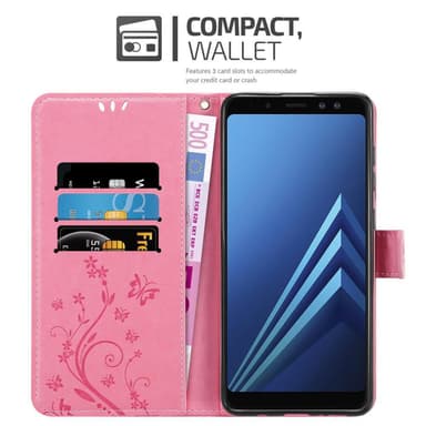 Samsung Galaxy A8 2018 Plånboksfodral Skal (Rosa)