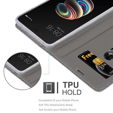 Xiaomi RedMi 5A Plånboksfodral Skal (Grå)