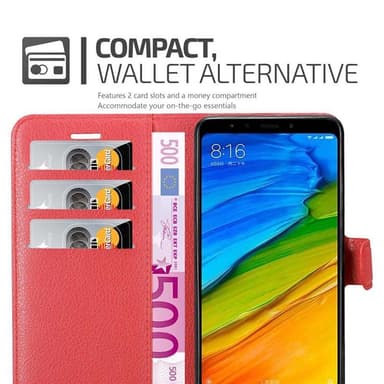 Xiaomi RedMi NOTE 5 Plånboksfodral Skal (Röd)