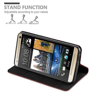 HTC ONE M7 Skal Fodral Case (Röd)