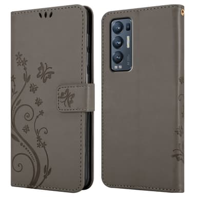 Oppo FIND X3 NEO Plånboksfodral Skal (Grå)