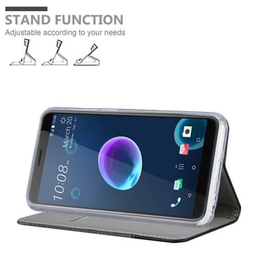 HTC Desire 12 Plånboksfodral Skal (Grå)
