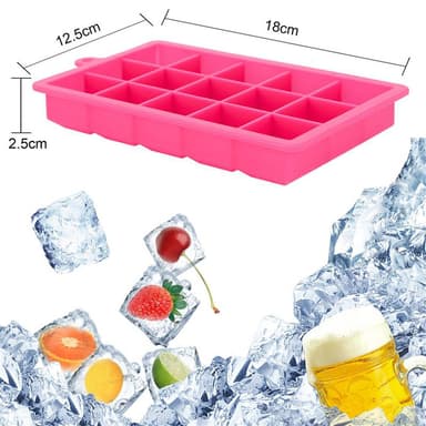 2x Isterningformar Iskubs låda Iskubbrickor Set (Rosa)