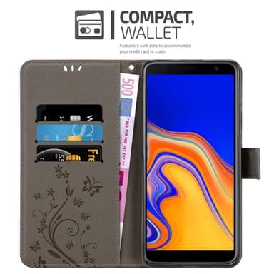Samsung Galaxy J4 PLUS Plånboksfodral Skal (Grå)