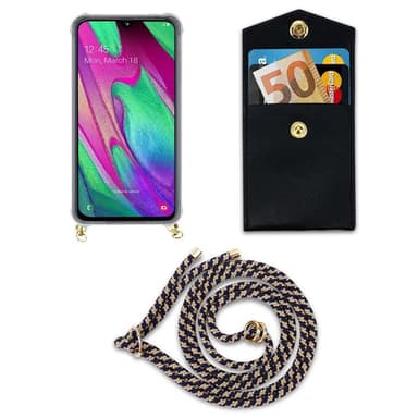 Samsung Galaxy A40 Skal Fodral Kedja (Blå)